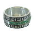 Southwestern Sterling Silver Turquoise Water Wave Ring Size 7-1/2 QX85740